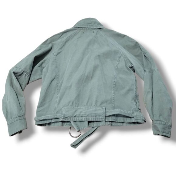 Margot Jacket Size Small Women's Moto Jacket Utility Jacket Bikercore Army Green - Picture 7 of 8